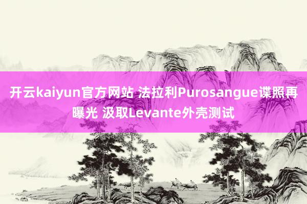 开云kaiyun官方网站 法拉利Purosangue谍照再曝光 汲取Levante外壳测试