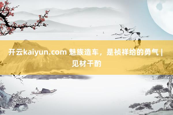 开云kaiyun.com 魅族造车，是祯祥给的勇气 | 见材干酌