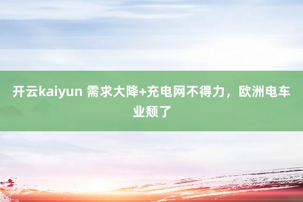 开云kaiyun 需求大降+充电网不得力，欧洲电车业颓了