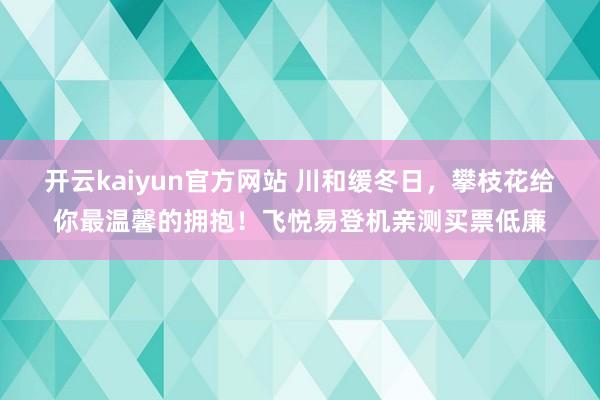 开云kaiyun官方网站 川和缓冬日，攀枝花给你最温馨的拥抱！飞悦易登机亲测买票低廉