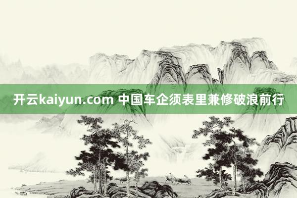 开云kaiyun.com 中国车企须表里兼修破浪前行