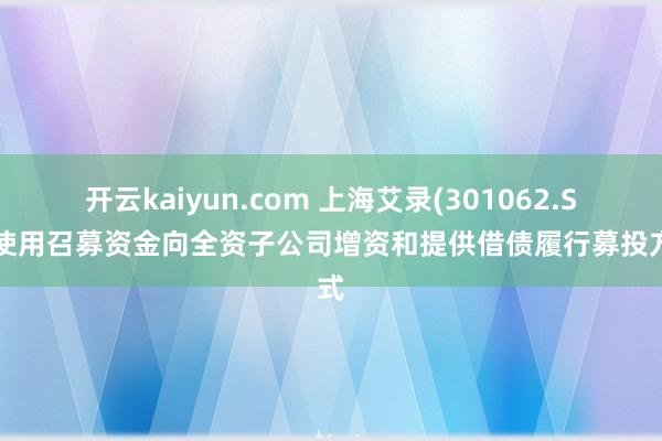 开云kaiyun.com 上海艾录(301062.SZ)使用召募资金向全资子公司增资和提供借债履行募投方式