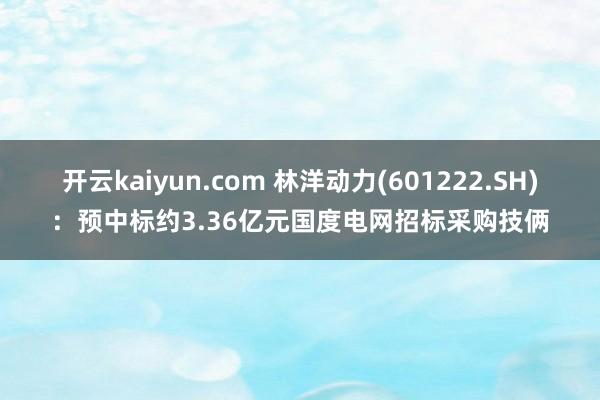 开云kaiyun.com 林洋动力(601222.SH)：预中标约3.36亿元国度电网招标采购技俩