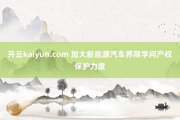 开云kaiyun.com 加大新能源汽车界限学问产权保护力度