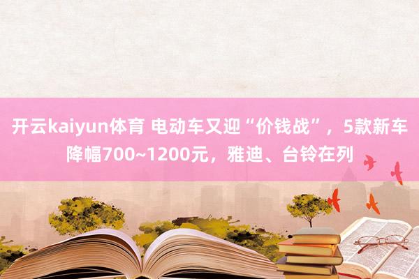 开云kaiyun体育 电动车又迎“价钱战”，5款新车降幅700~1200元，雅迪、台铃在列