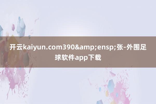 开云kaiyun.com390&ensp;张-外围足球软件app下载