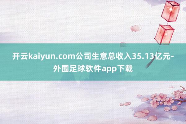 开云kaiyun.com公司生意总收入35.13亿元-外围足球软件app下载