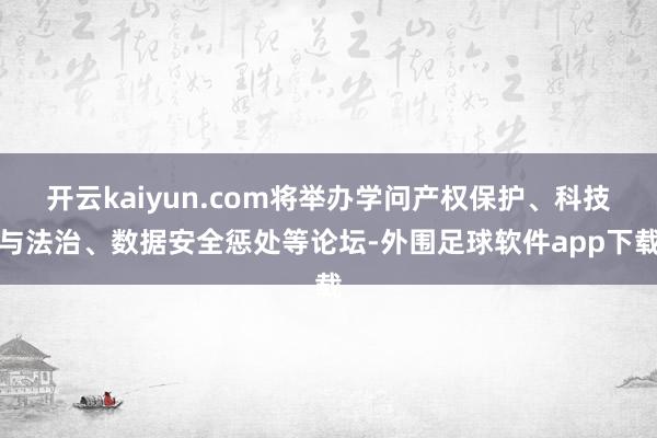 开云kaiyun.com将举办学问产权保护、科技与法治、数据安全惩处等论坛-外围足球软件app下载