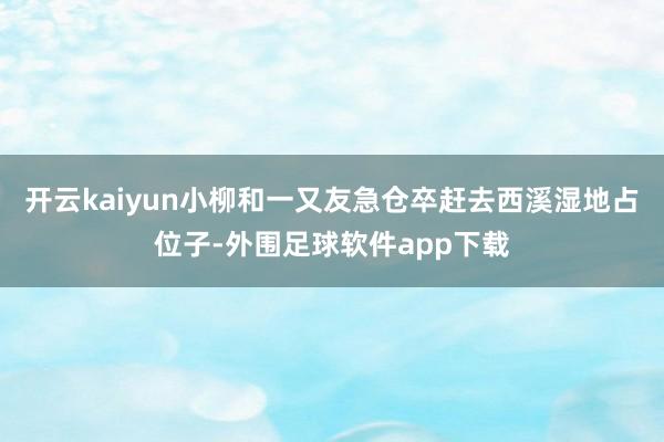 开云kaiyun小柳和一又友急仓卒赶去西溪湿地占位子-外围足球软件app下载