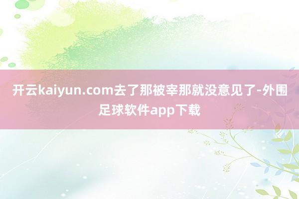 开云kaiyun.com去了那被宰那就没意见了-外围足球软件app下载