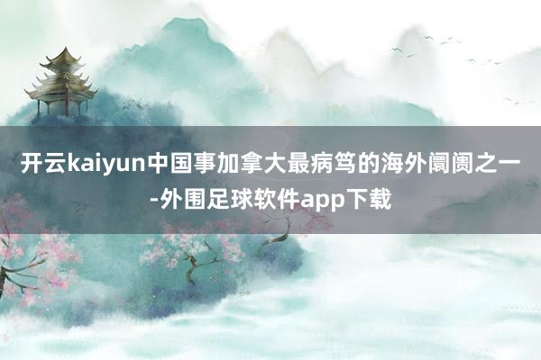 开云kaiyun中国事加拿大最病笃的海外阛阓之一-外围足球软件app下载