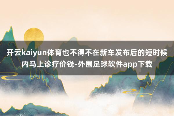 开云kaiyun体育也不得不在新车发布后的短时候内马上诊疗价钱-外围足球软件app下载
