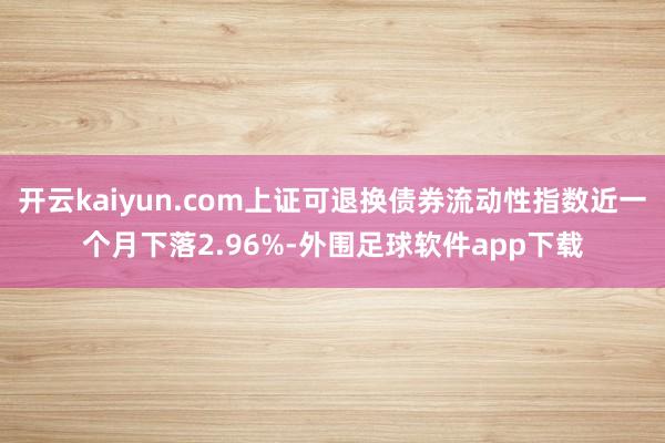 开云kaiyun.com上证可退换债券流动性指数近一个月下落2.96%-外围足球软件app下载