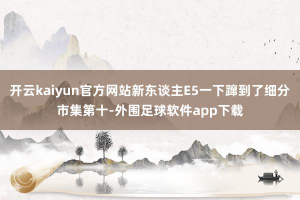 开云kaiyun官方网站新东谈主E5一下蹿到了细分市集第十-外围足球软件app下载