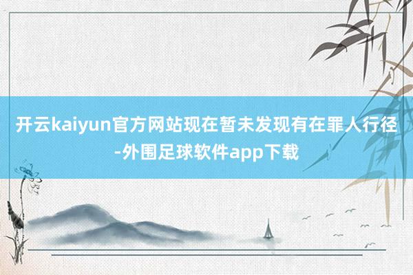 开云kaiyun官方网站现在暂未发现有在罪人行径-外围足球软件app下载