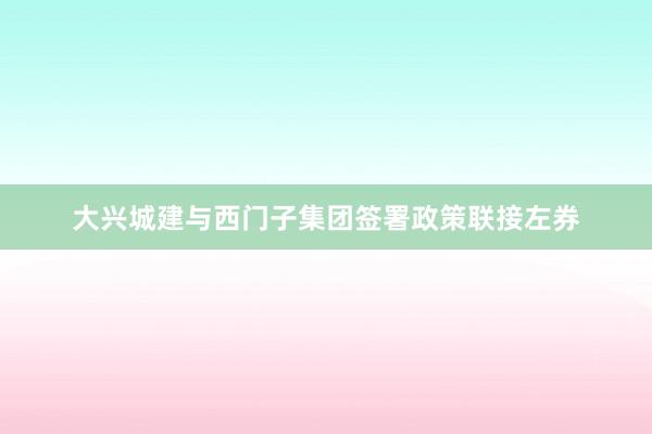 大兴城建与西门子集团签署政策联接左券