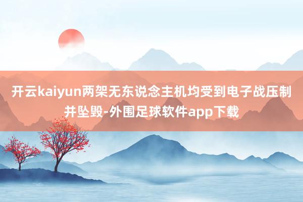 开云kaiyun两架无东说念主机均受到电子战压制并坠毁-外围足球软件app下载