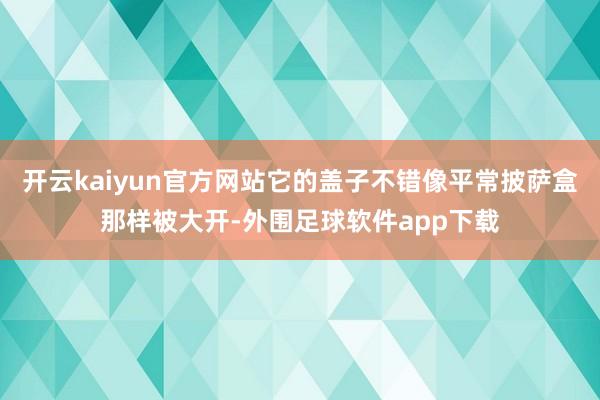 开云kaiyun官方网站它的盖子不错像平常披萨盒那样被大开-外围足球软件app下载