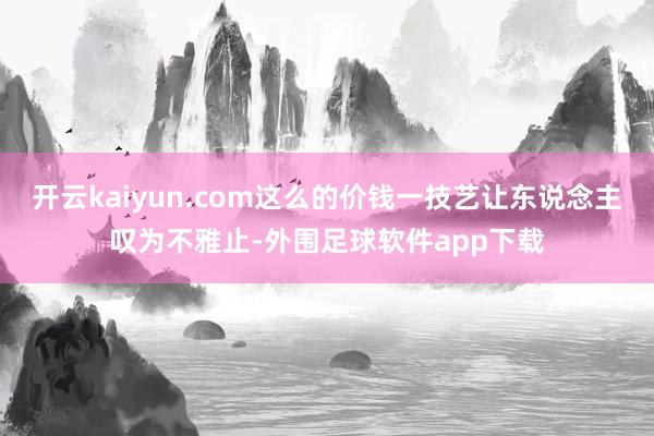 开云kaiyun.com这么的价钱一技艺让东说念主叹为不雅止-外围足球软件app下载