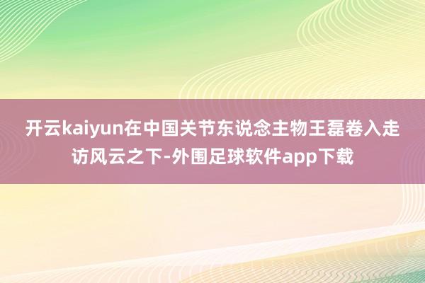 开云kaiyun　　在中国关节东说念主物王磊卷入走访风云之下-外围足球软件app下载