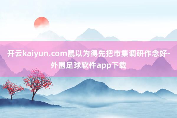 开云kaiyun.com鼠以为得先把市集调研作念好-外围足球软件app下载