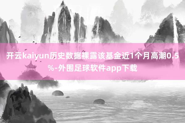 开云kaiyun历史数据裸露该基金近1个月高潮0.5%-外围足球软件app下载