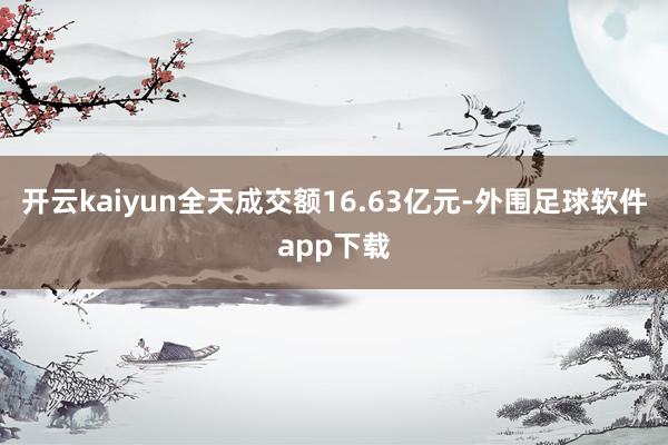 开云kaiyun全天成交额16.63亿元-外围足球软件app下载