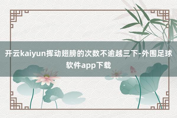 开云kaiyun挥动翅膀的次数不逾越三下-外围足球软件app下载