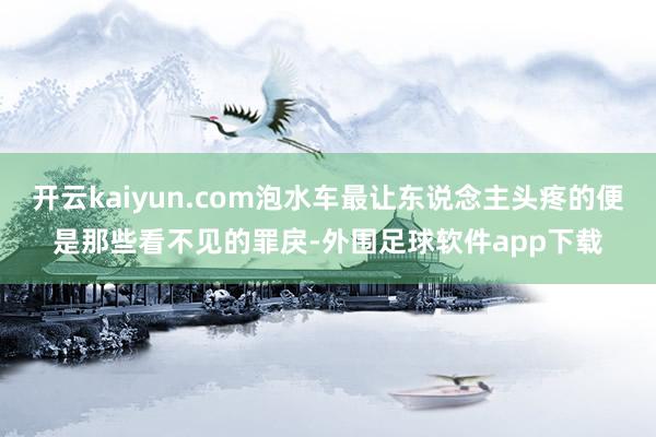 开云kaiyun.com泡水车最让东说念主头疼的便是那些看不见的罪戾-外围足球软件app下载