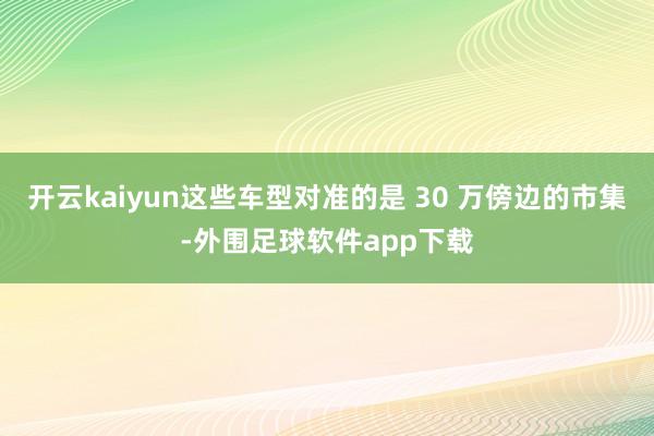 开云kaiyun这些车型对准的是 30 万傍边的市集-外围足球软件app下载