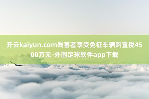 开云kaiyun.com残害者享受免征车辆购置税4500万元-外围足球软件app下载