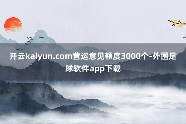 开云kaiyun.com营运意见额度3000个-外围足球软件app下载