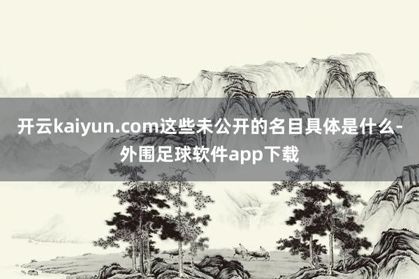 开云kaiyun.com这些未公开的名目具体是什么-外围足球软件app下载