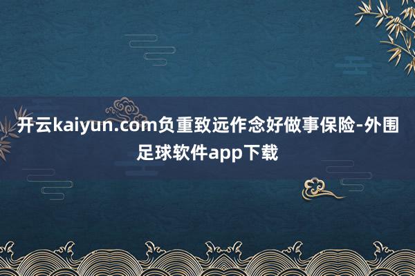 开云kaiyun.com负重致远作念好做事保险-外围足球软件app下载