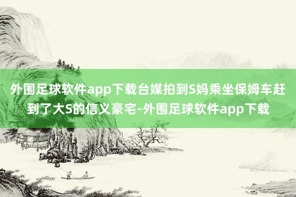 外围足球软件app下载台媒拍到S妈乘坐保姆车赶到了大S的信义豪宅-外围足球软件app下载