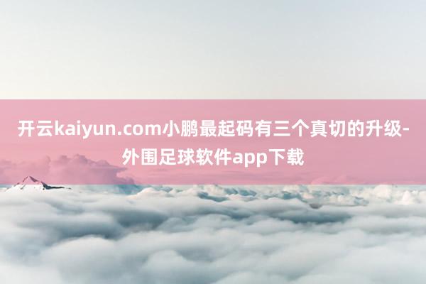 开云kaiyun.com小鹏最起码有三个真切的升级-外围足球软件app下载