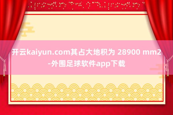 开云kaiyun.com其占大地积为 28900 mm2-外围足球软件app下载